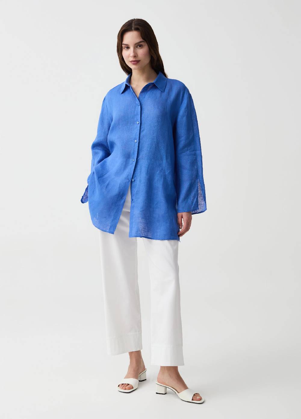 Ovs Camicia lunga in lino con spacchi Saldi Di Fabbrica