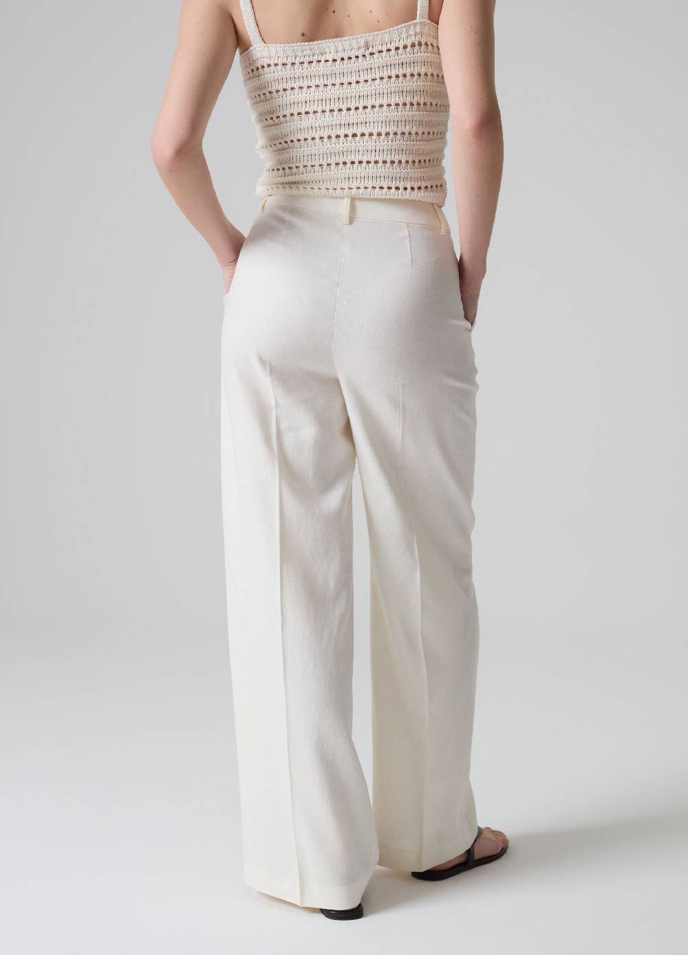 Ovs Pantaloni ampi in lino e viscosa PIOMBO I Più Venduti