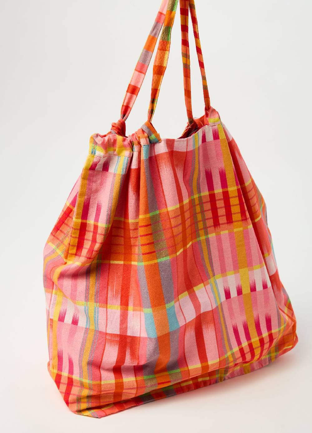 Ovs Shopping bag in cotone a quadri e righe In Saldo