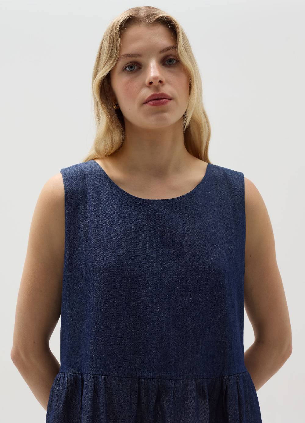 Ovs Vestito lungo in denim a balze Pezzi Unici