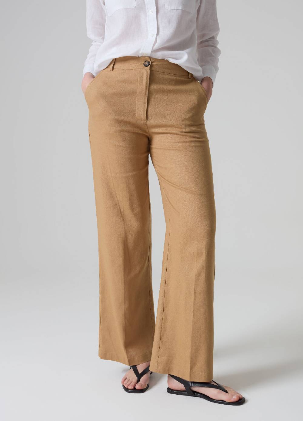 Ovs Pantaloni dritti in lino e viscosa Sottocosto