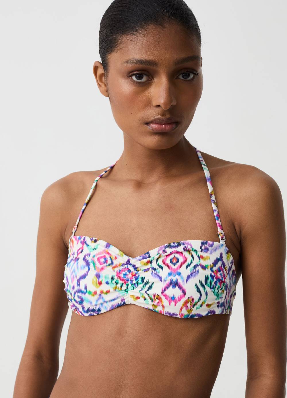 Ovs Top bikini a fascia con stampa ikat Sconto
