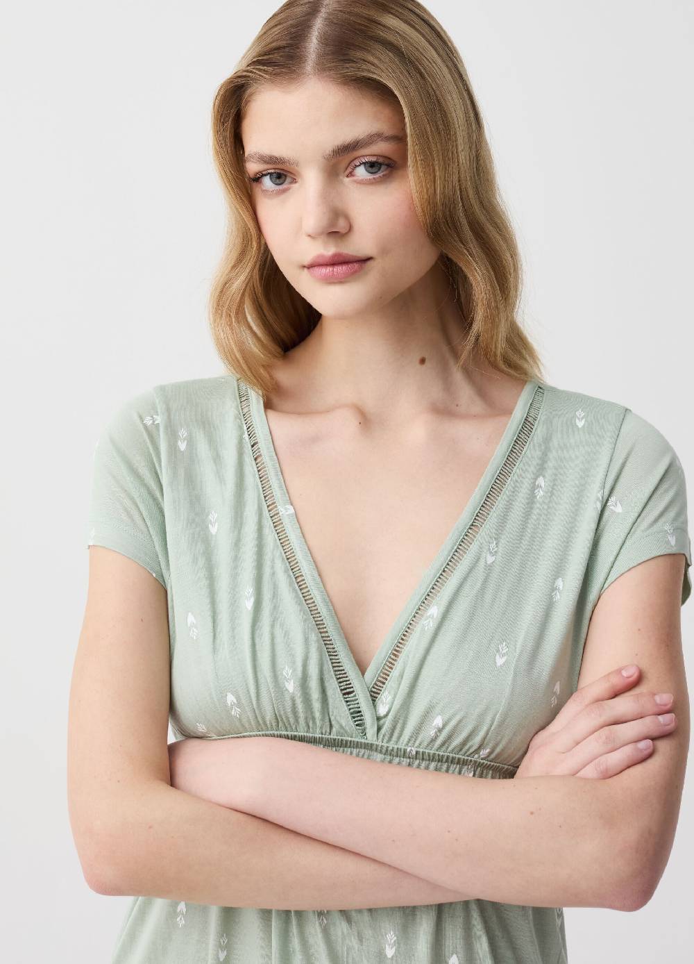 Ovs Camicia da notte stile impero con stampa In Saldo