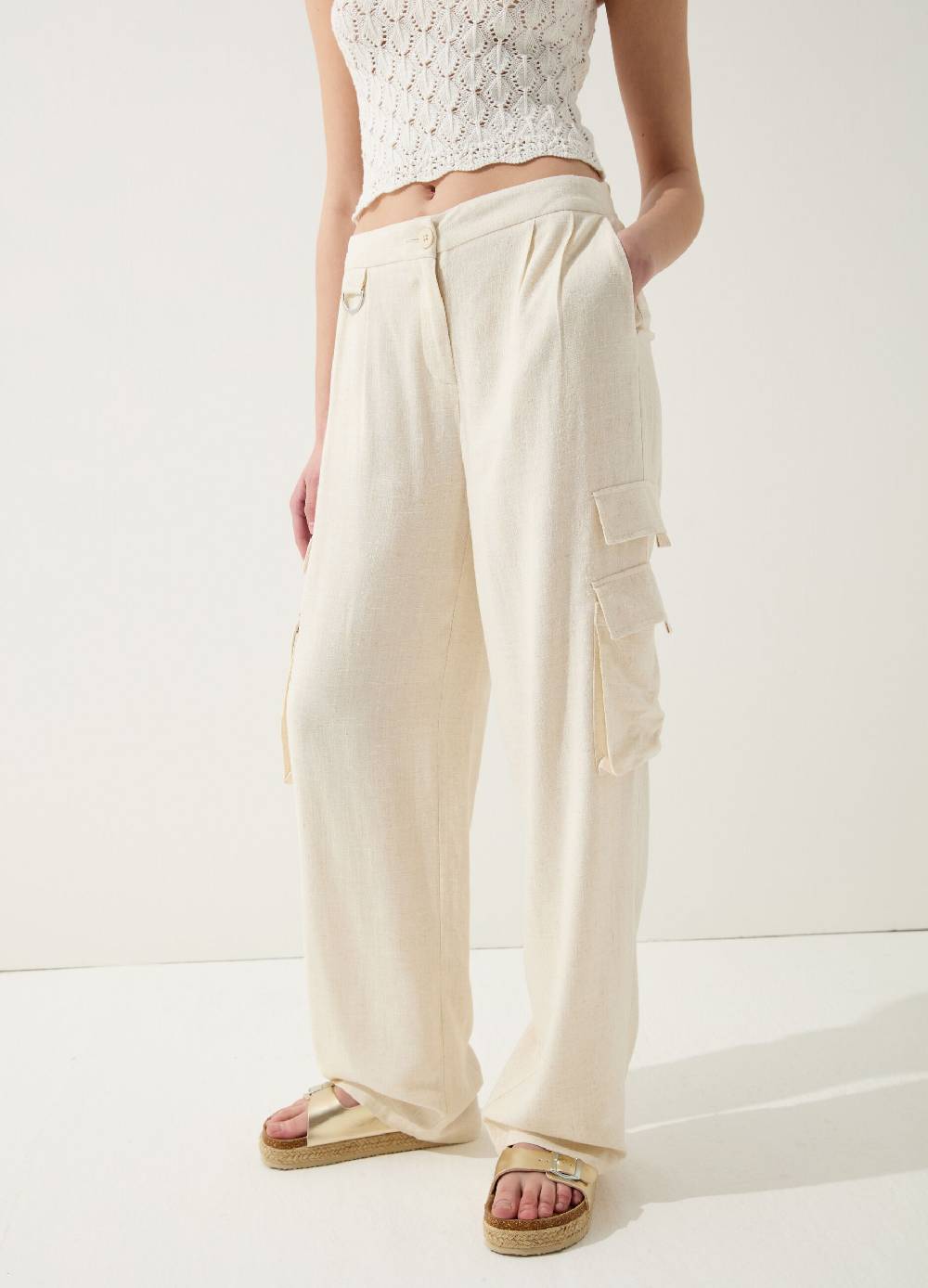 Ovs Pantalone cargo wide leg con pinces Italy
