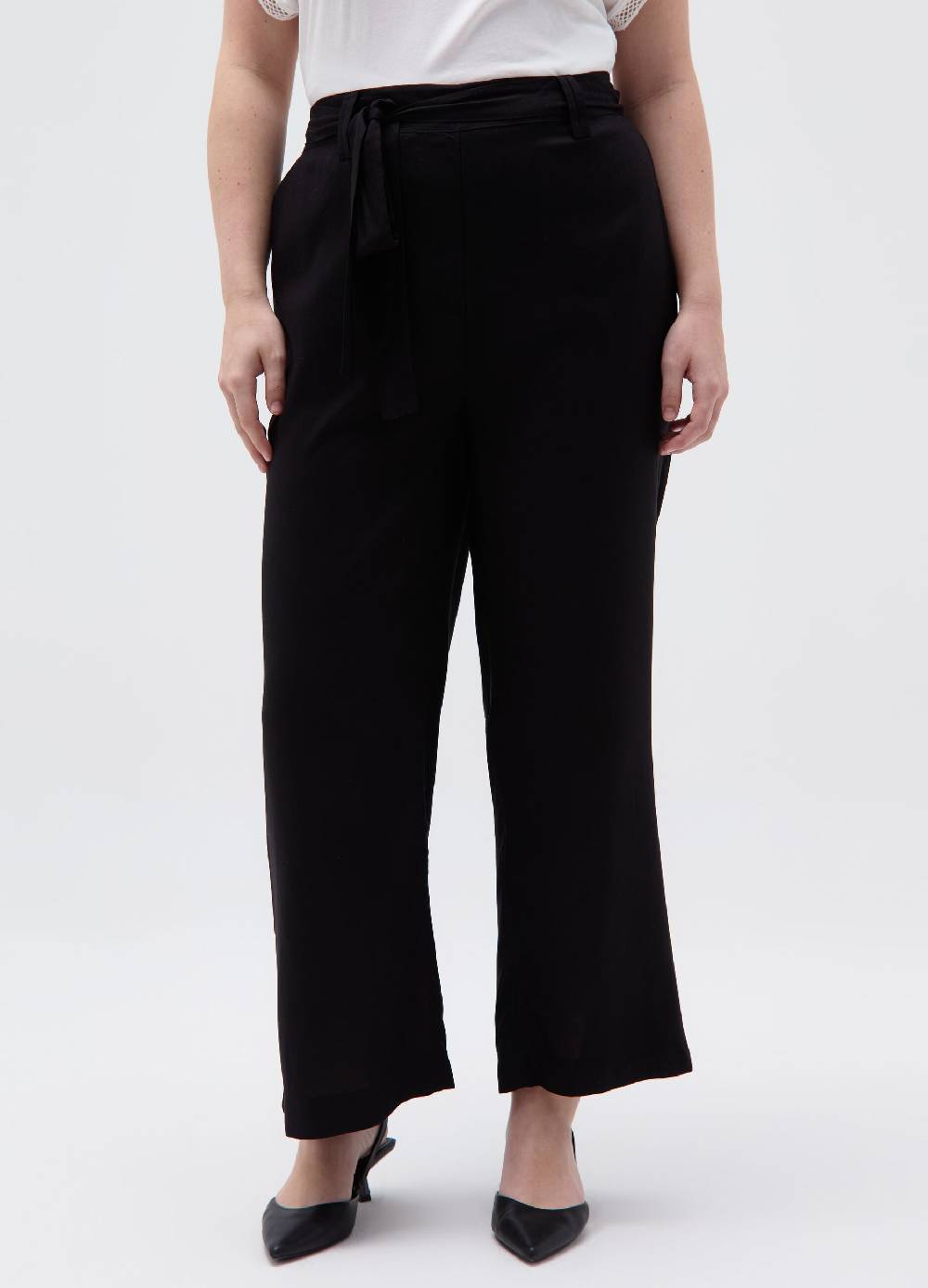 Ovs Pantalone wide leg con cintura Curvy Nuovo