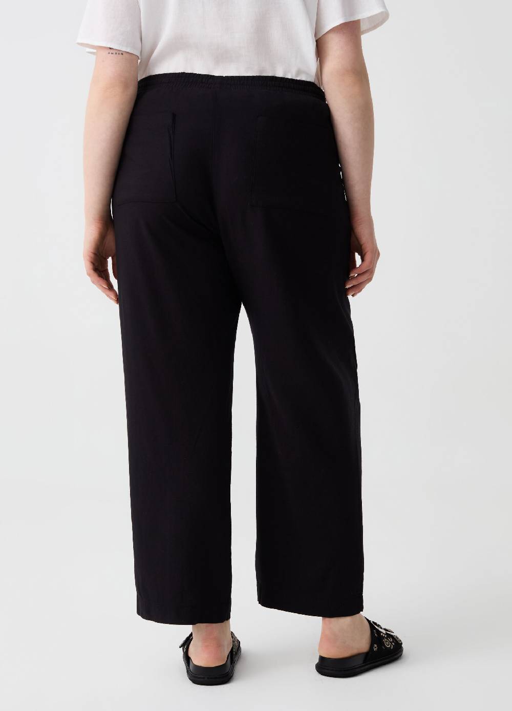 Ovs Pantaloni wide leg in lino e viscosa Curvy Acquista Ora