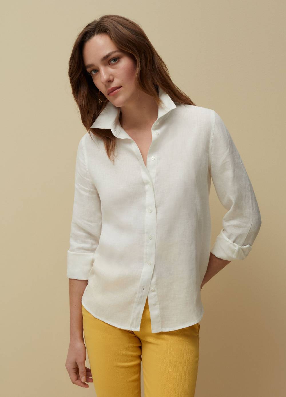 Ovs Camicia in lino tinta unita Vendita Economica