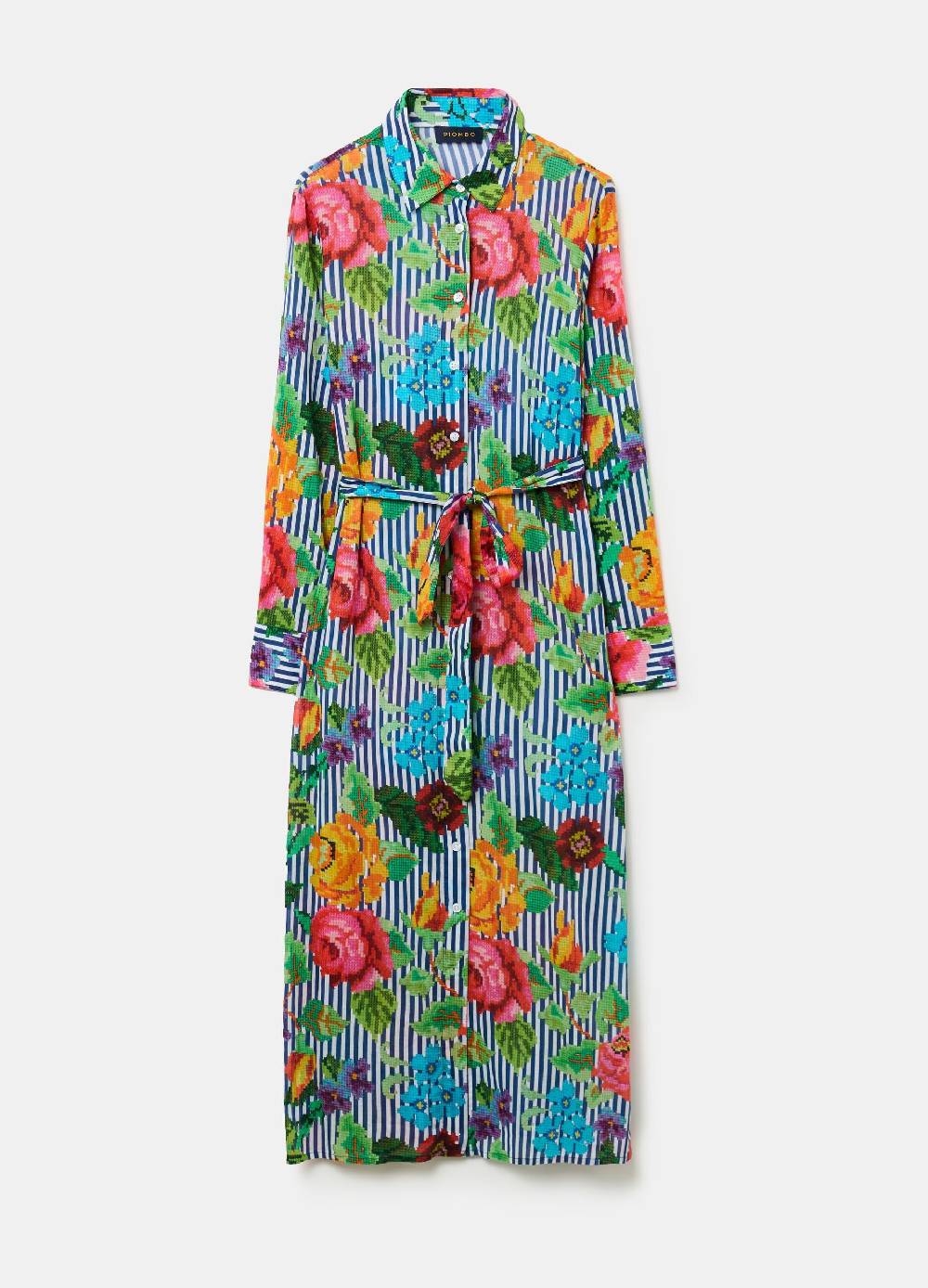 Ovs Vestito chemisier a righe con disegno a fiori Ritorno libero