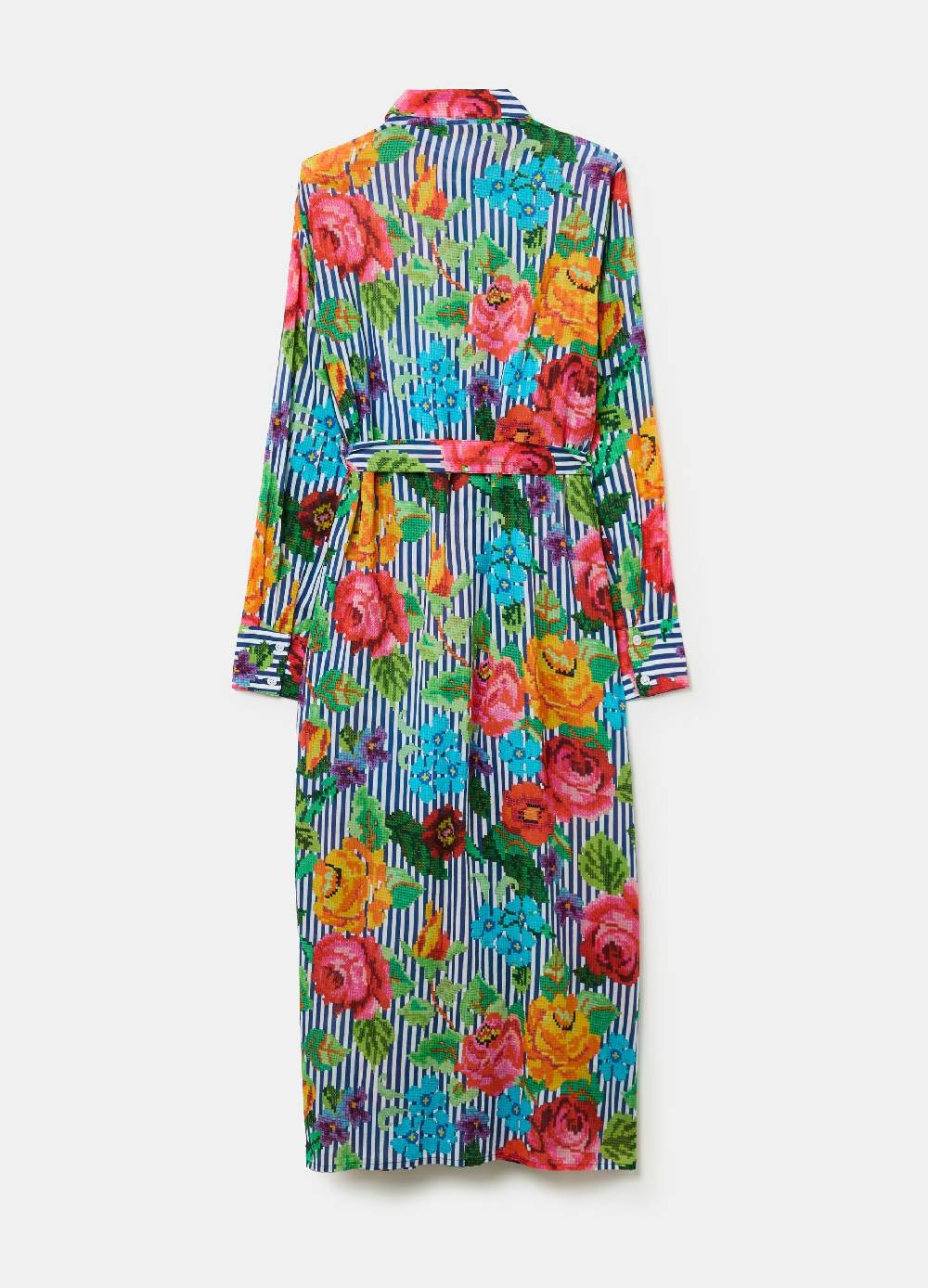 Ovs Vestito chemisier a righe con disegno a fiori Ritorno libero