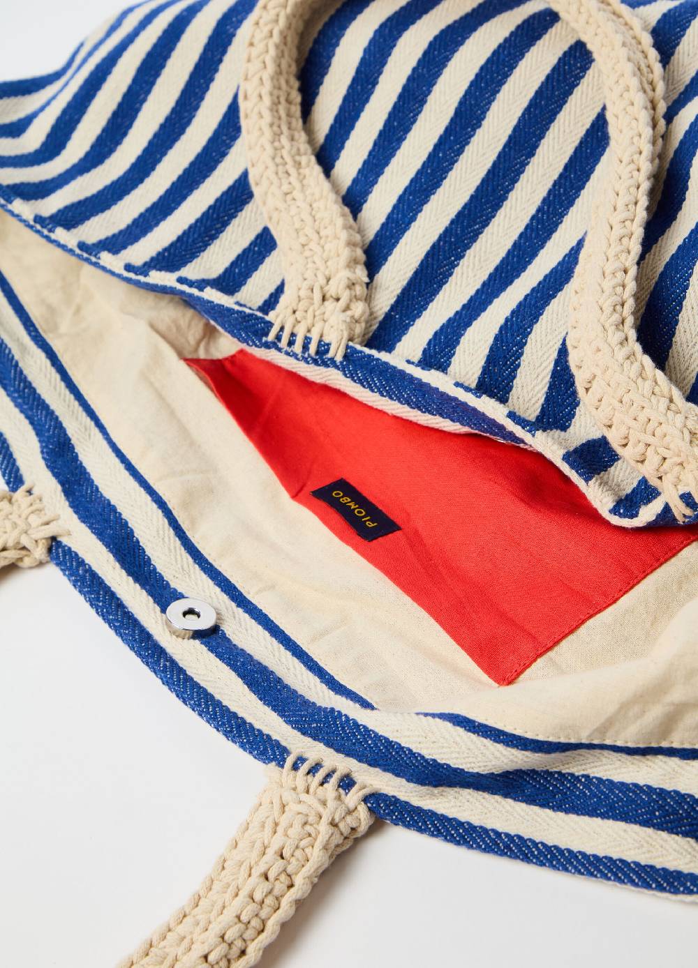 Ovs Maxi shopping bag in cotone a righe Consegna Veloce