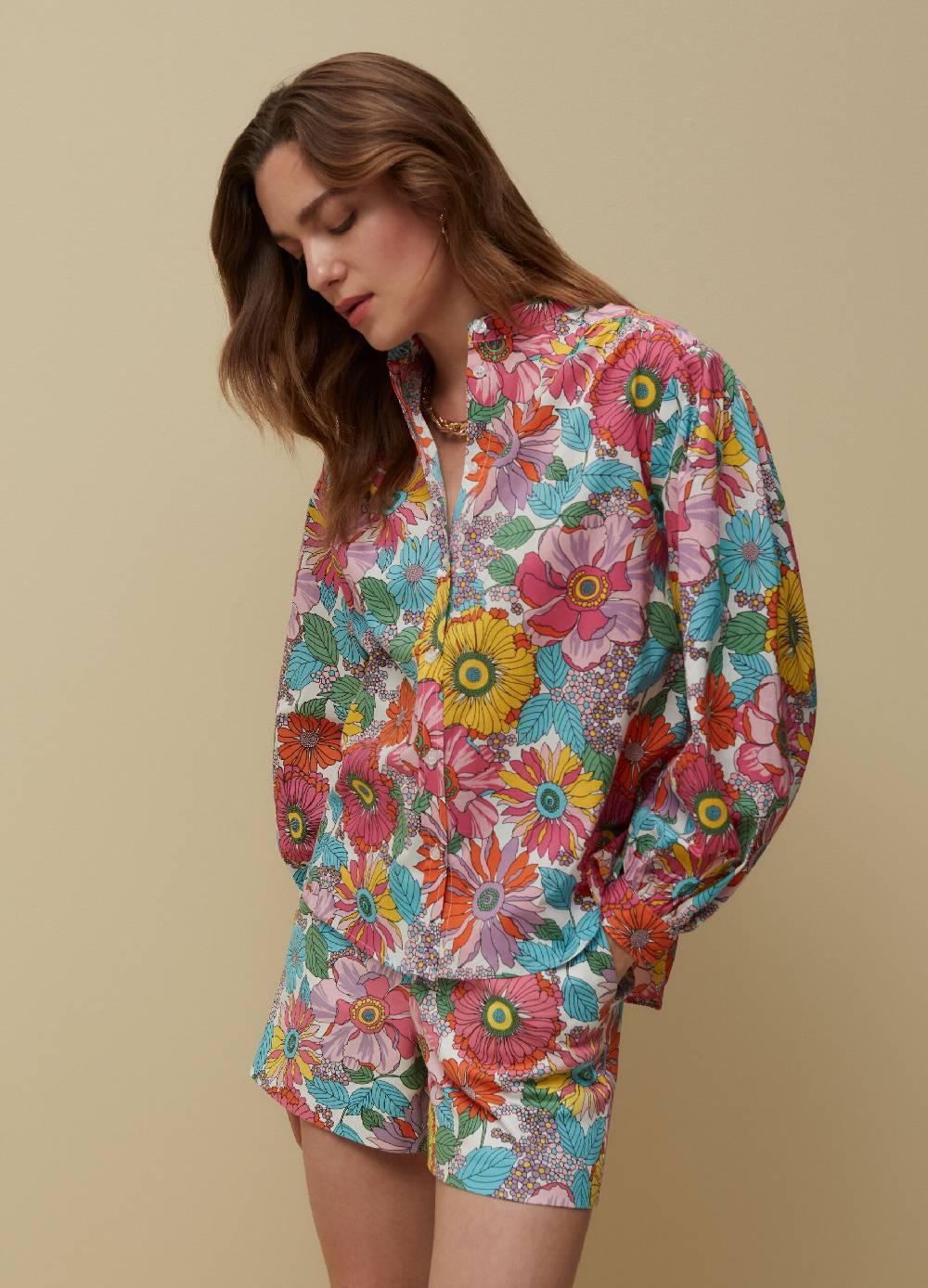 Ovs Camicia in cotone con stampa a fiori In Vendita