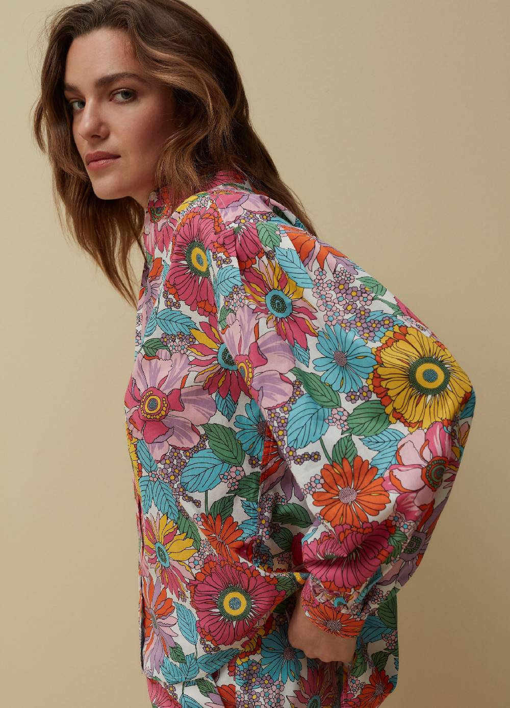 Ovs Camicia in cotone con stampa a fiori In Vendita