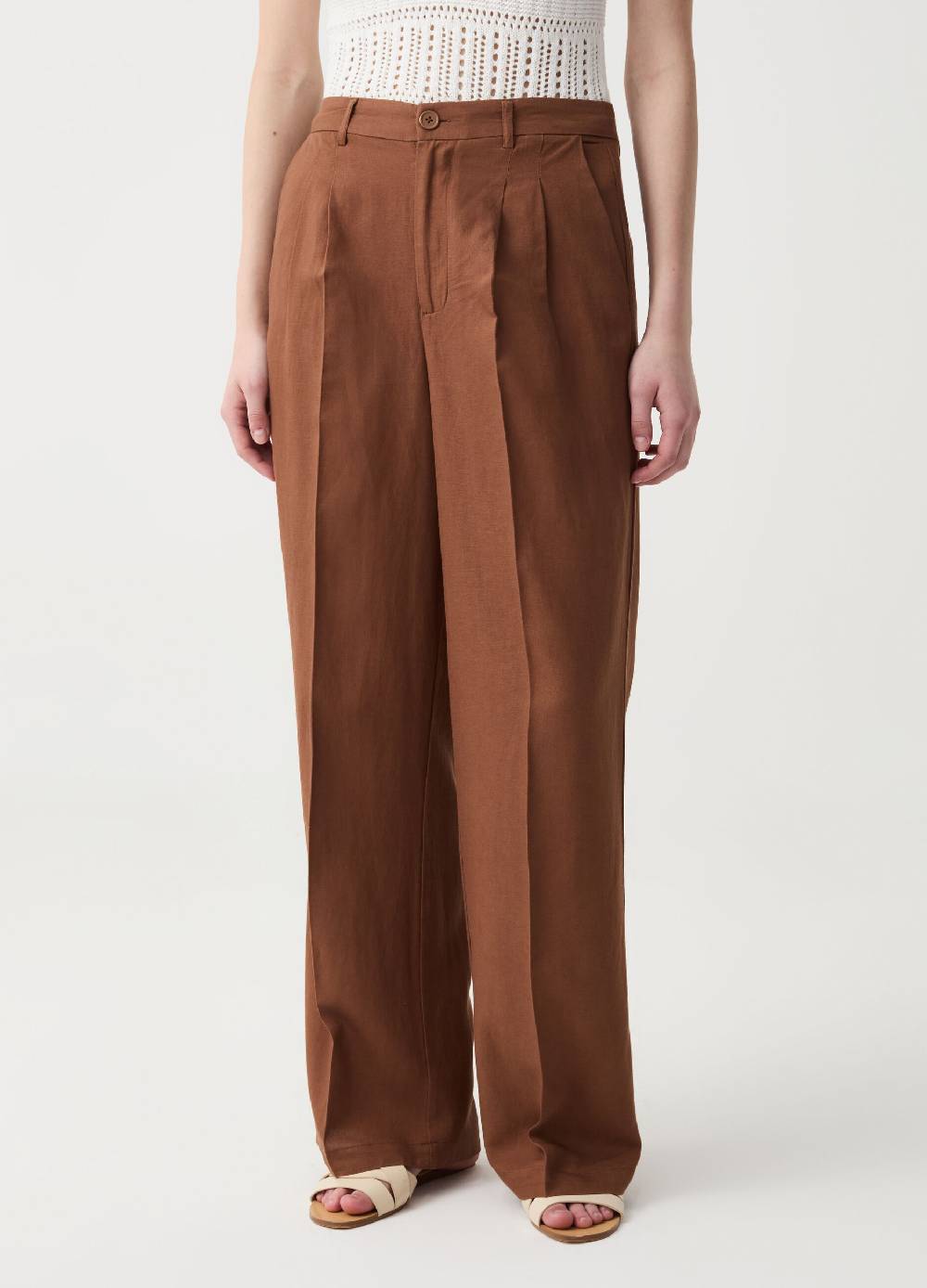Ovs Pantalone wide leg con pinces In Saldo