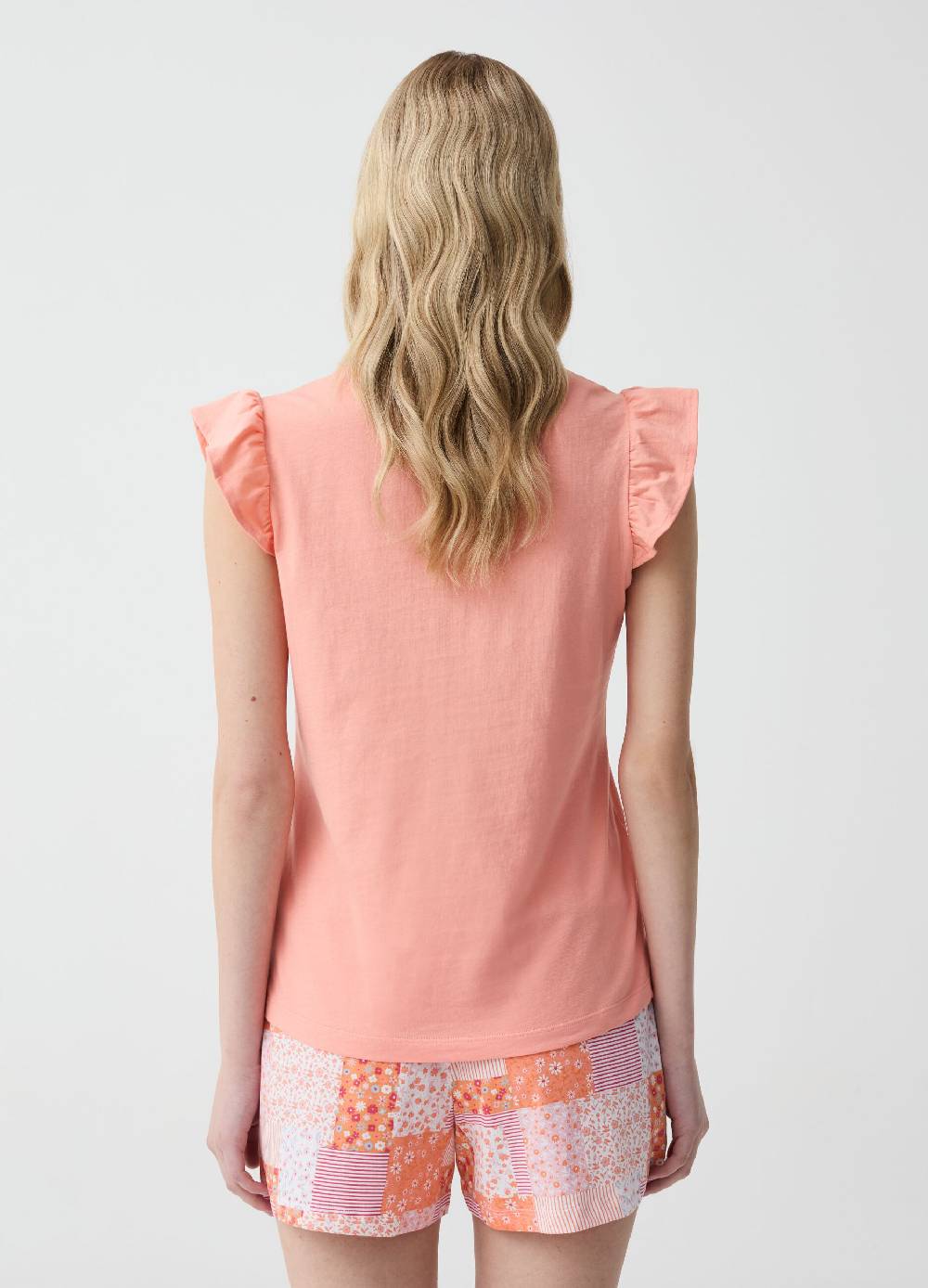 Ovs Pigiama corto con volant stampa patchwork Moda