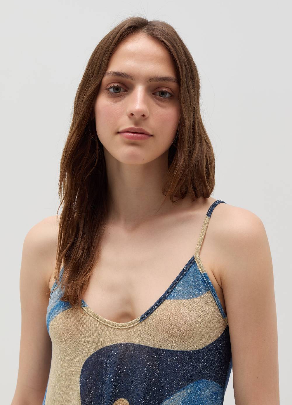 Ovs Vestito lungo in lurex fantasia a onde Spedizione Gratuita