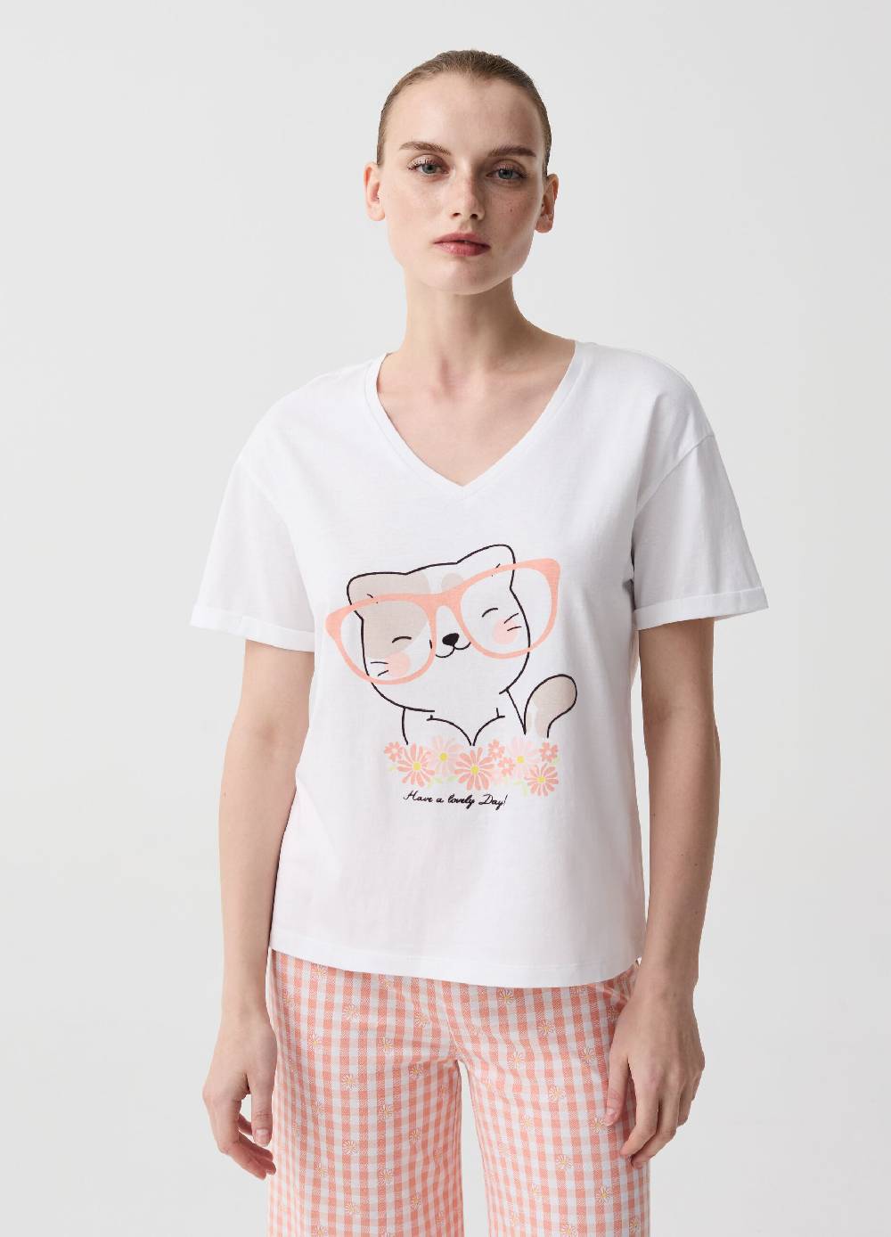 Ovs Pigiama con pantalone pinocchietto vichy Promozione Limitata