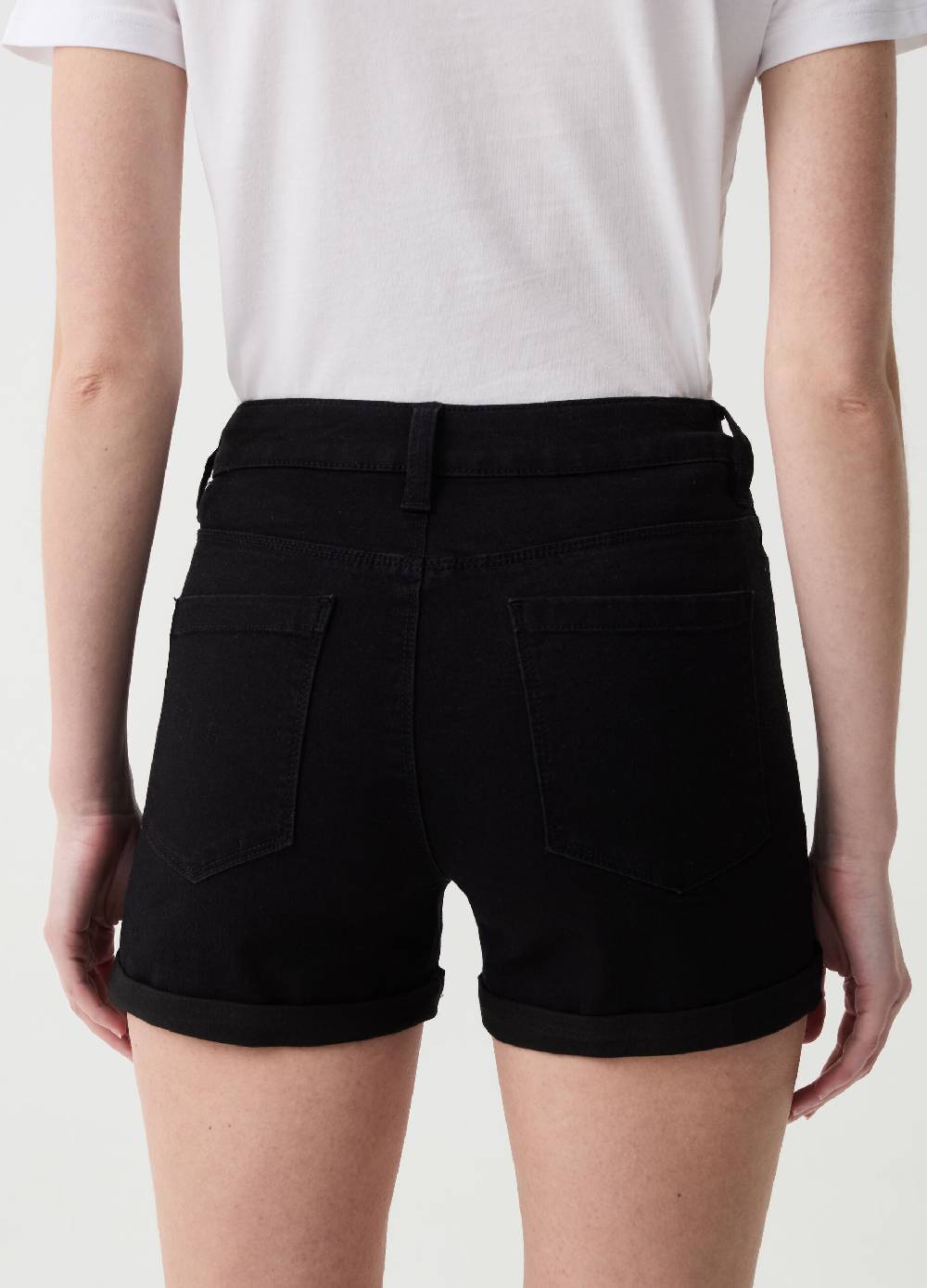 Ovs Shorts in denim con risvolti Online
