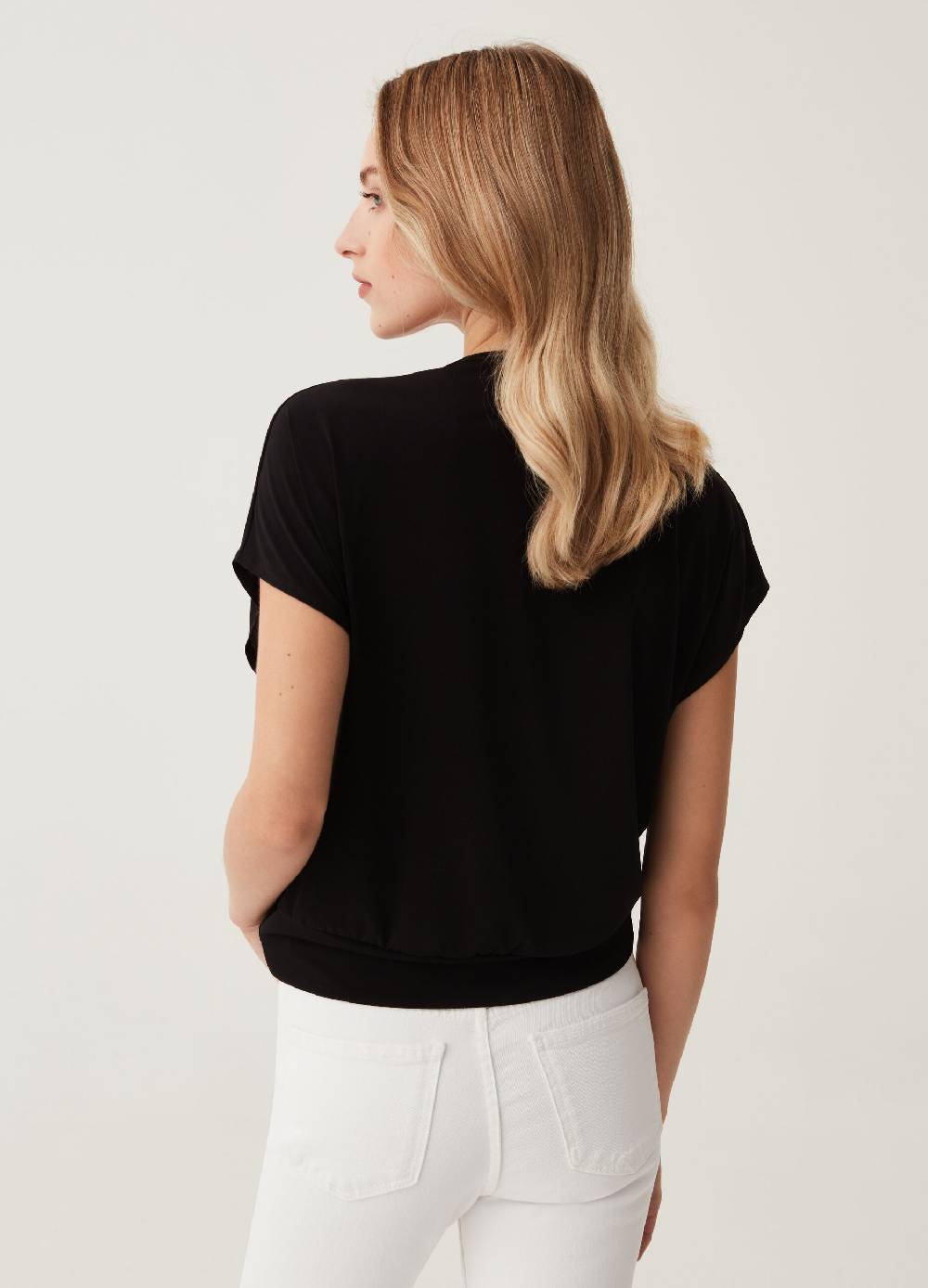 Ovs Maglia in crêpe con scollo a V e nodo Outlet