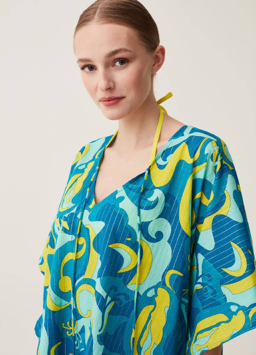 Ovs Poncho copri costume con stampa all-over Nuova