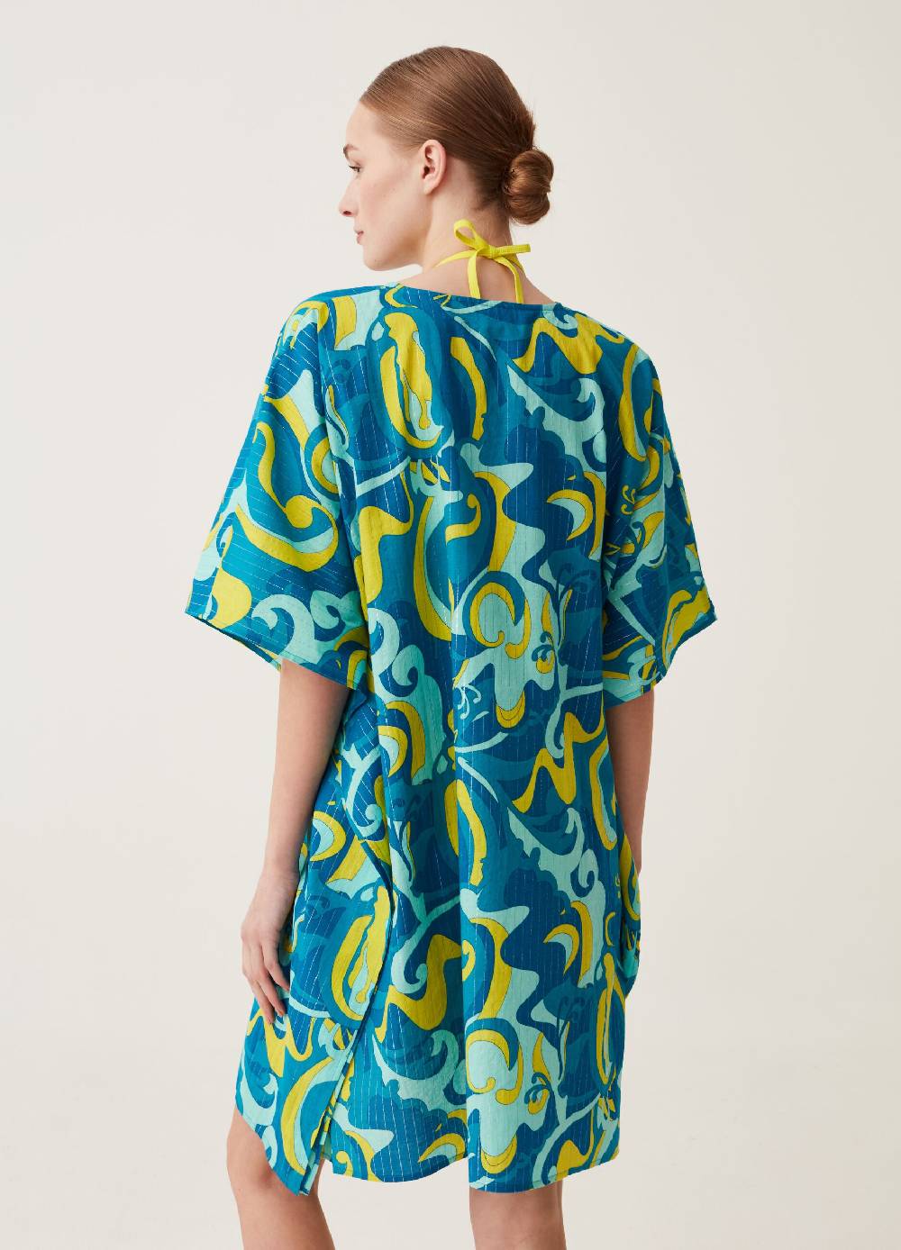 Ovs Poncho copri costume con stampa all-over Nuova