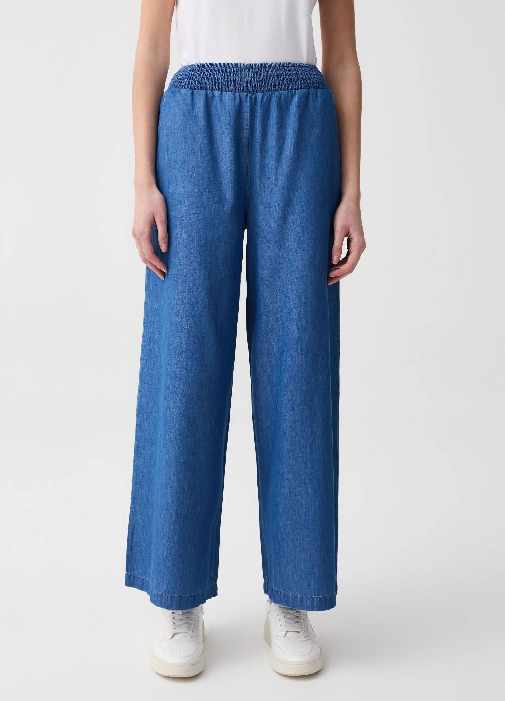Ovs Jeans wide leg in tessuto fluido Vendita