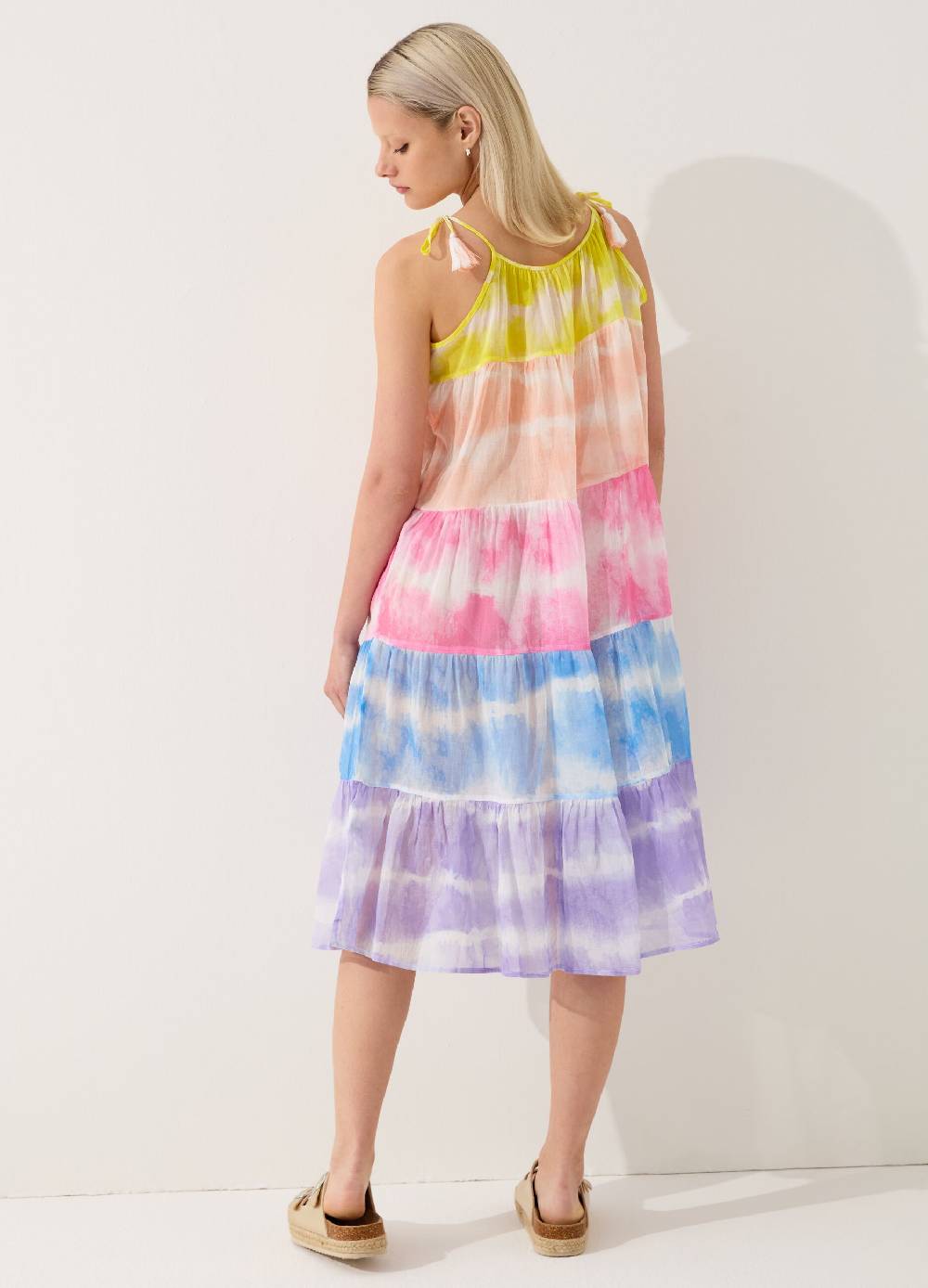 Ovs Vestito copri costume a balze Tie Dye Promozione