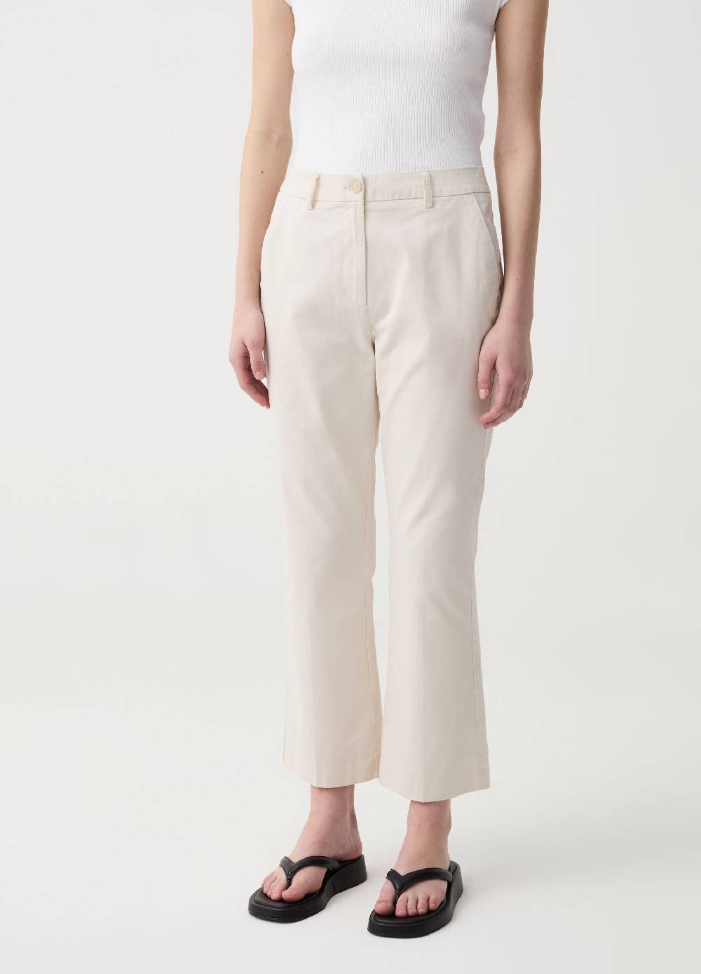 Ovs Pantalone crop a sigaretta in cotone Pezzi Unici