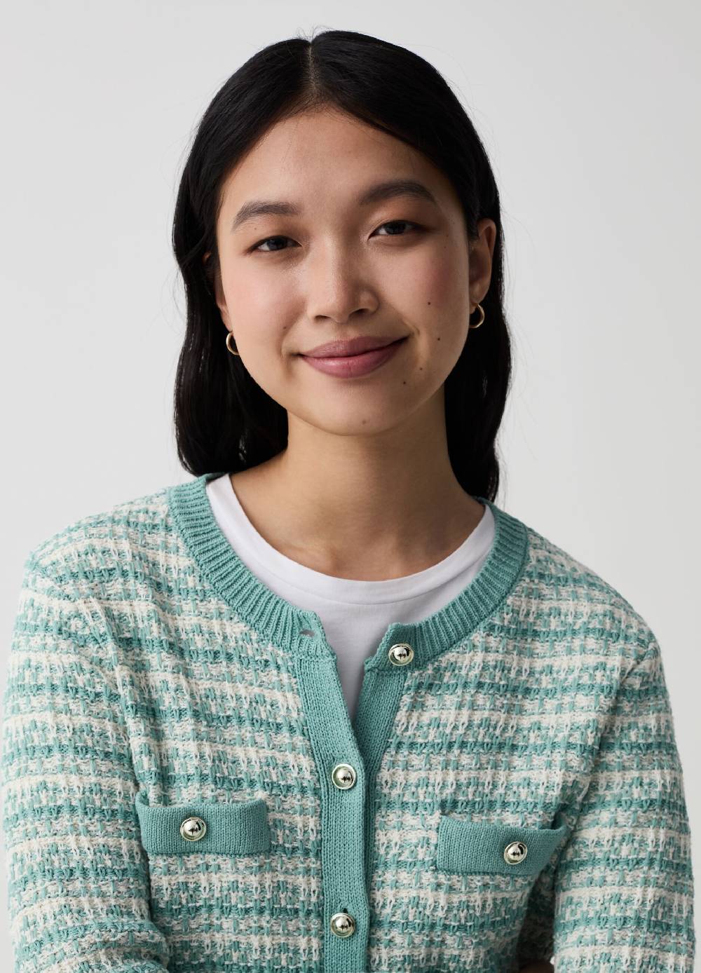 Ovs Giacca cardigan effetto tweed con bottoni lucidi Soddisfazione Garantita