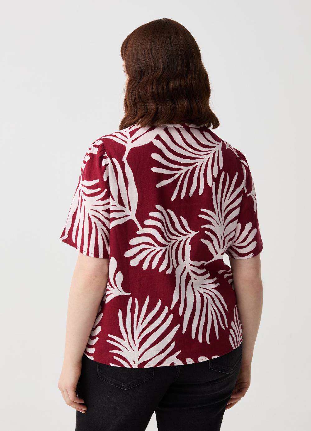 Ovs Blusa in lino e viscosa con bottoni Curvy Presa