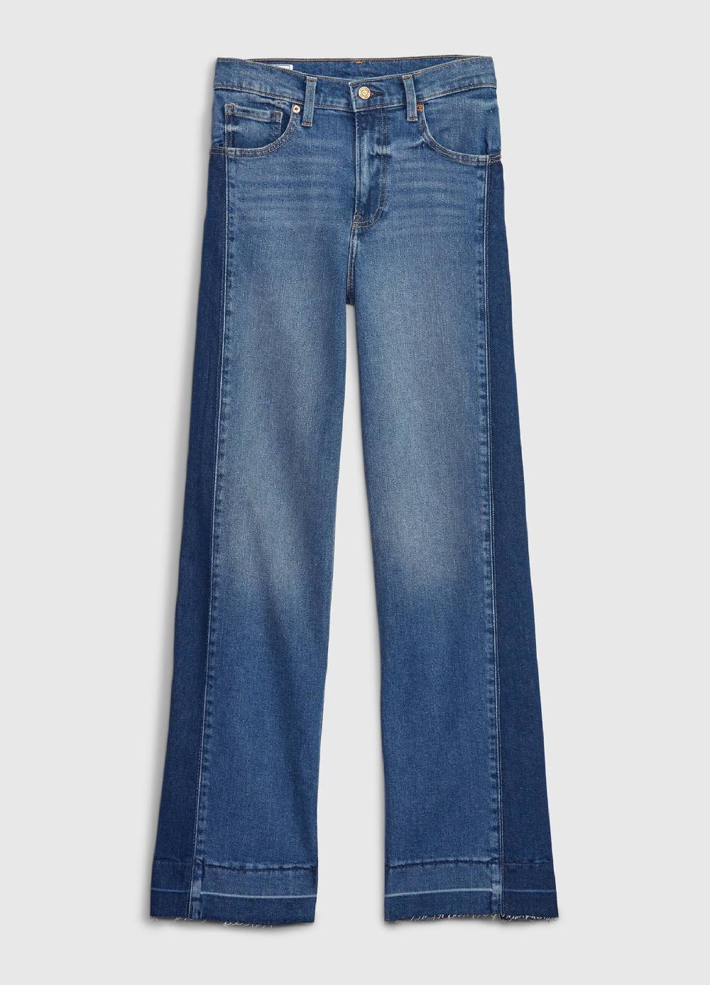 Ovs Jeans wide leg bicolore a vita alta Saldi Di Fabbrica