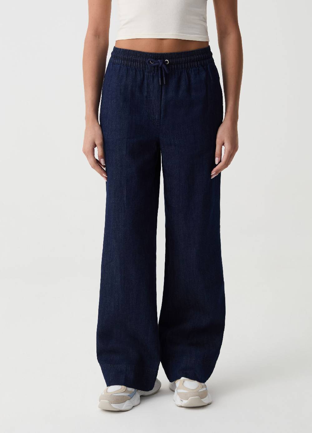 Ovs Joggers relaxed fit in denim con coulisse Fino al 55% di sconto