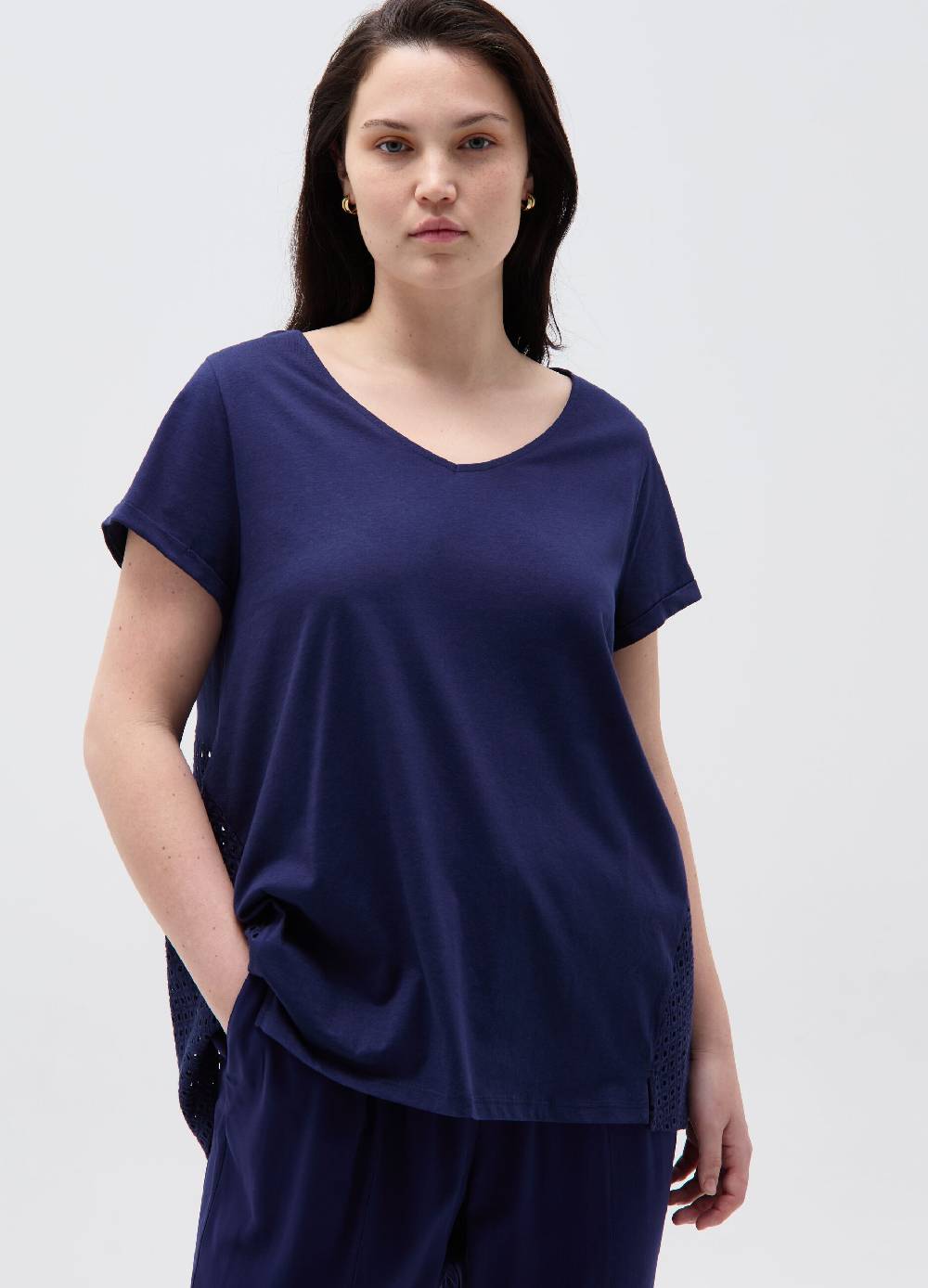 Ovs T-shirt con inserto traforato Curvy 2025