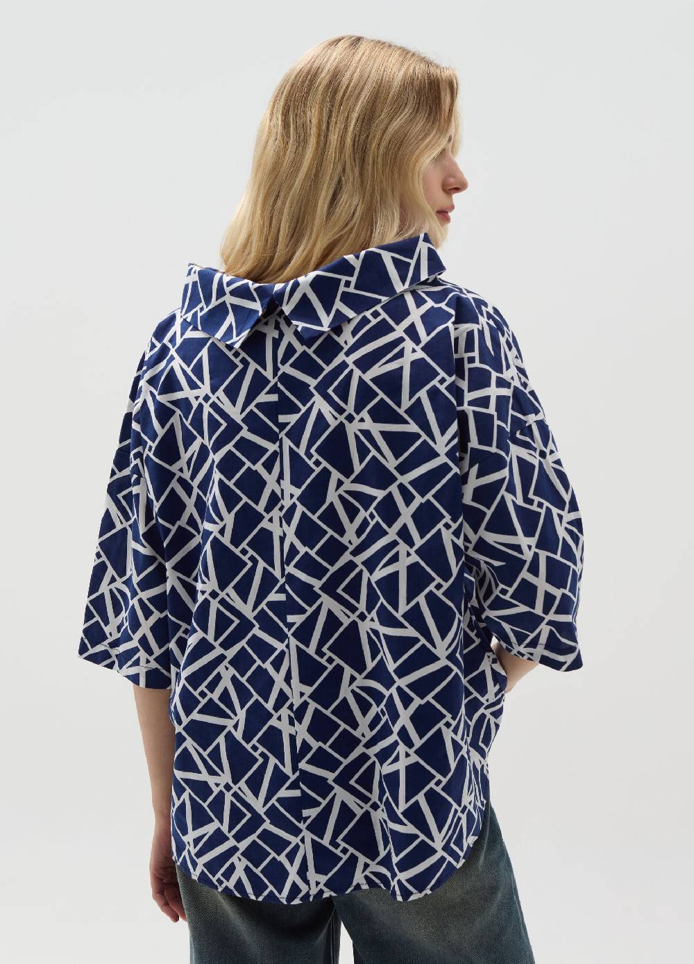 Ovs Blusa con collo risvoltato fantasia Italia