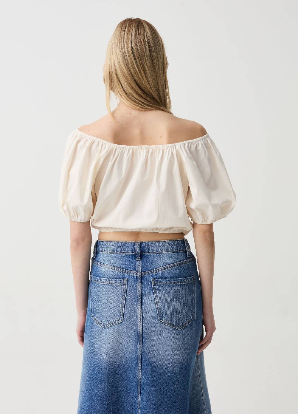 Ovs Crop top in cotone con spalle scoperte Qualità