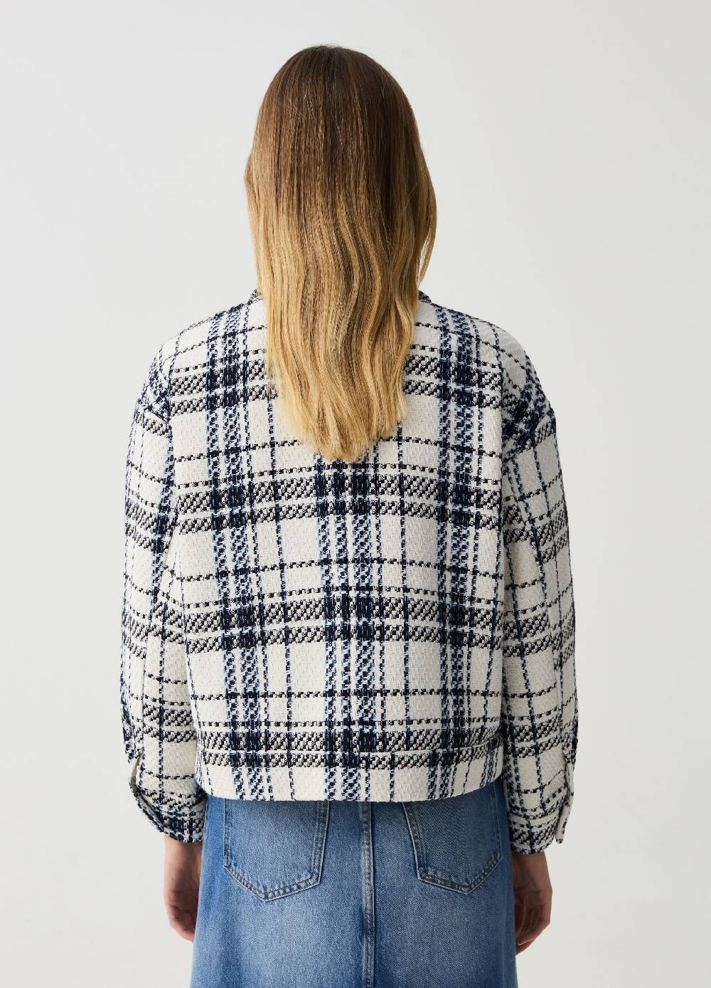 Ovs Shacket in tweed check con bottoni lavorati Promozione