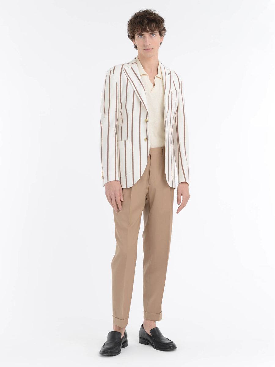 Paoloni Giacca slim jersey armaturato gessato In Linea
