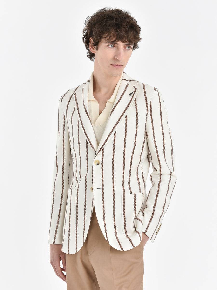 Paoloni Giacca slim jersey armaturato gessato In Linea