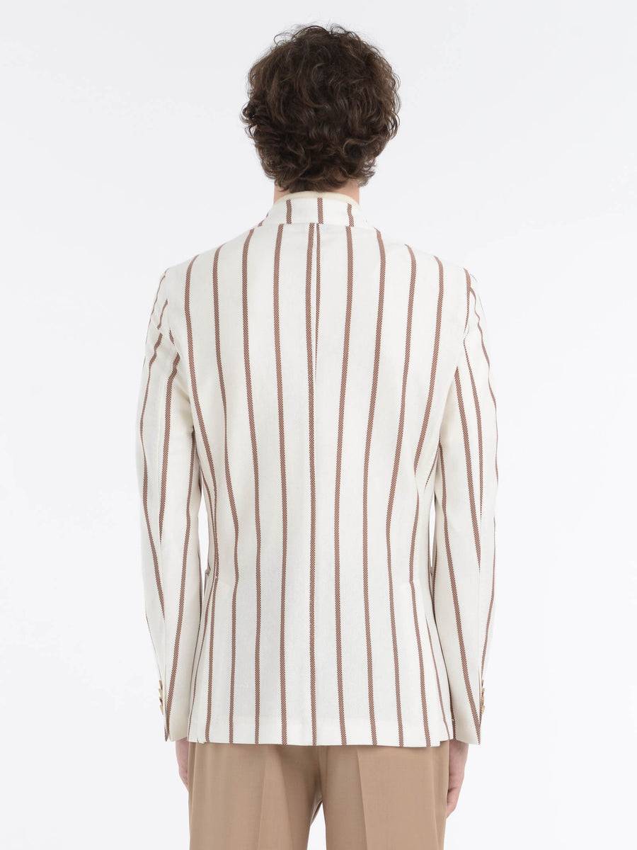 Paoloni Giacca slim jersey armaturato gessato In Linea