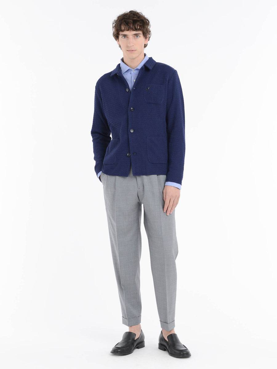 Paoloni Pantalone doppia pinces tela di lana stretch Vendita Calda