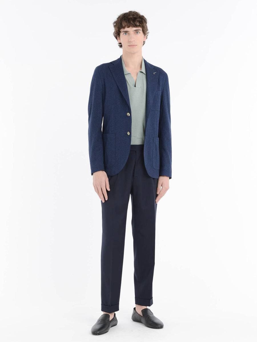 Paoloni Pantalone doppia pinces tela di lana stretch Vendita Economica