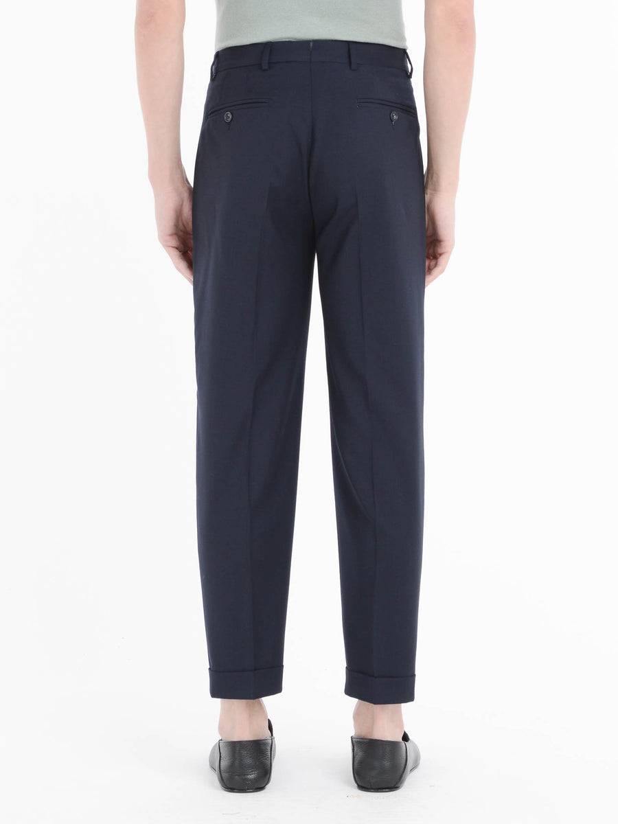 Paoloni Pantalone doppia pinces tela di lana stretch Vendita Economica