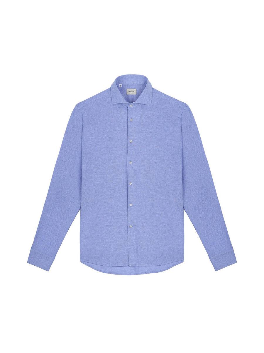 Paoloni Camicia regular piquet di jersey in cotone Italy