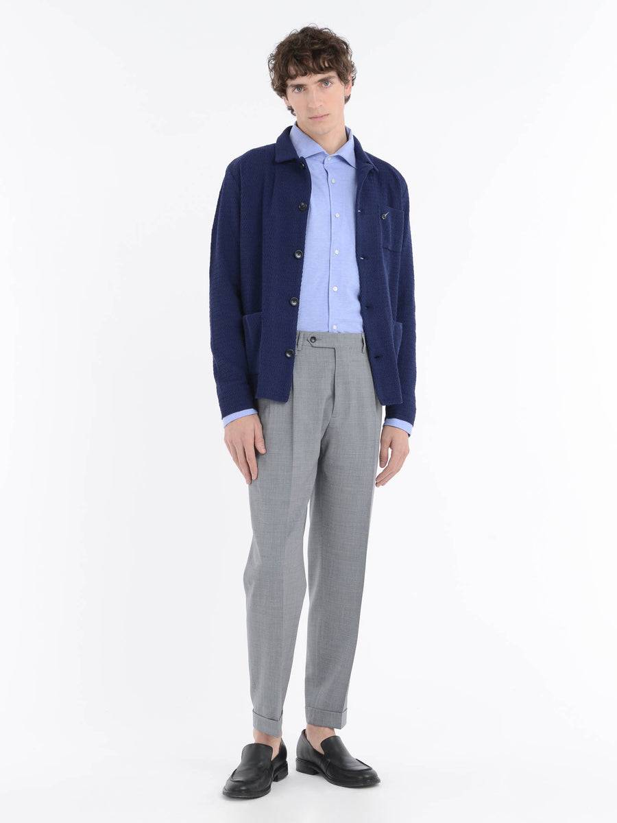 Paoloni Camicia regular piquet di jersey in cotone Italy