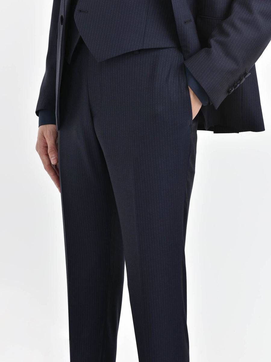 Paoloni Abito con gilet gessato ton sur ton in lana Shopping Online