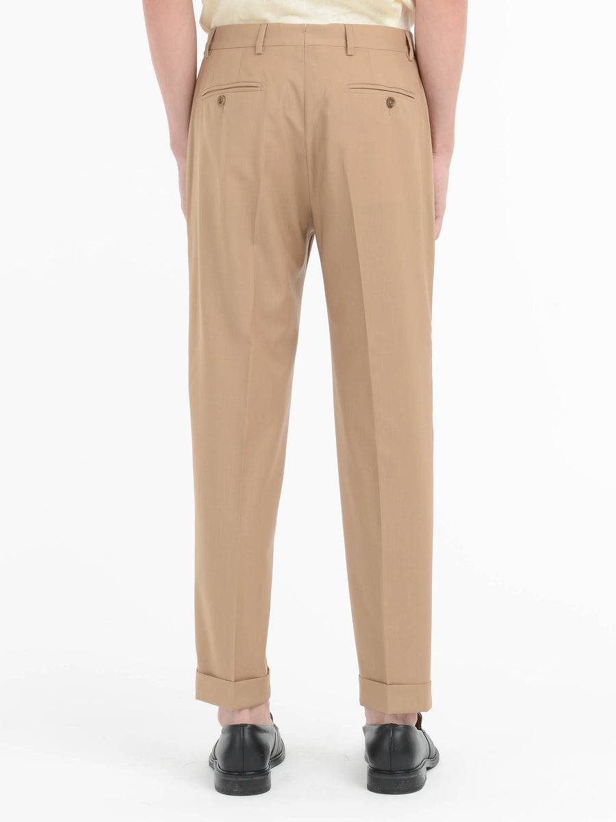 Paoloni Pantalone doppia pinces tela di lana stretch In Vendita