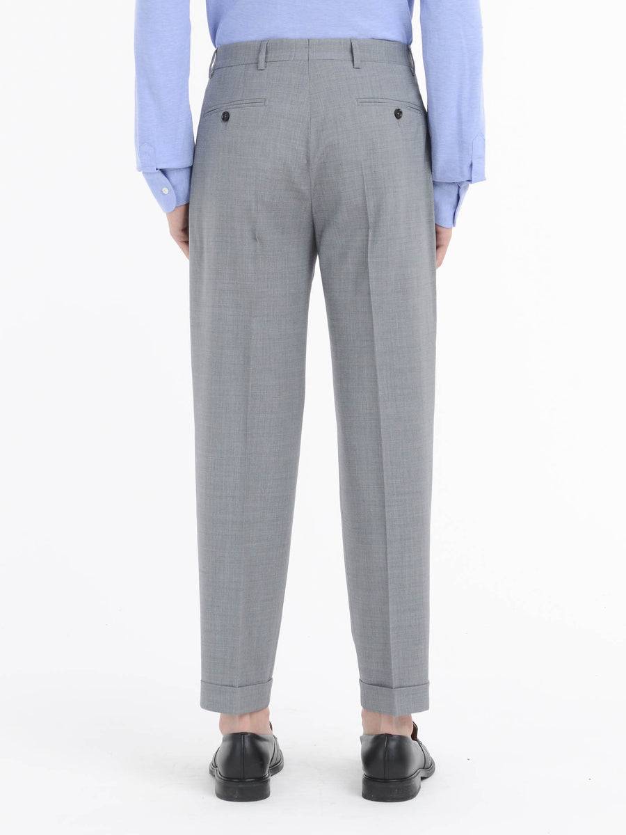 Paoloni Pantalone doppia pinces tela di lana stretch Offerte