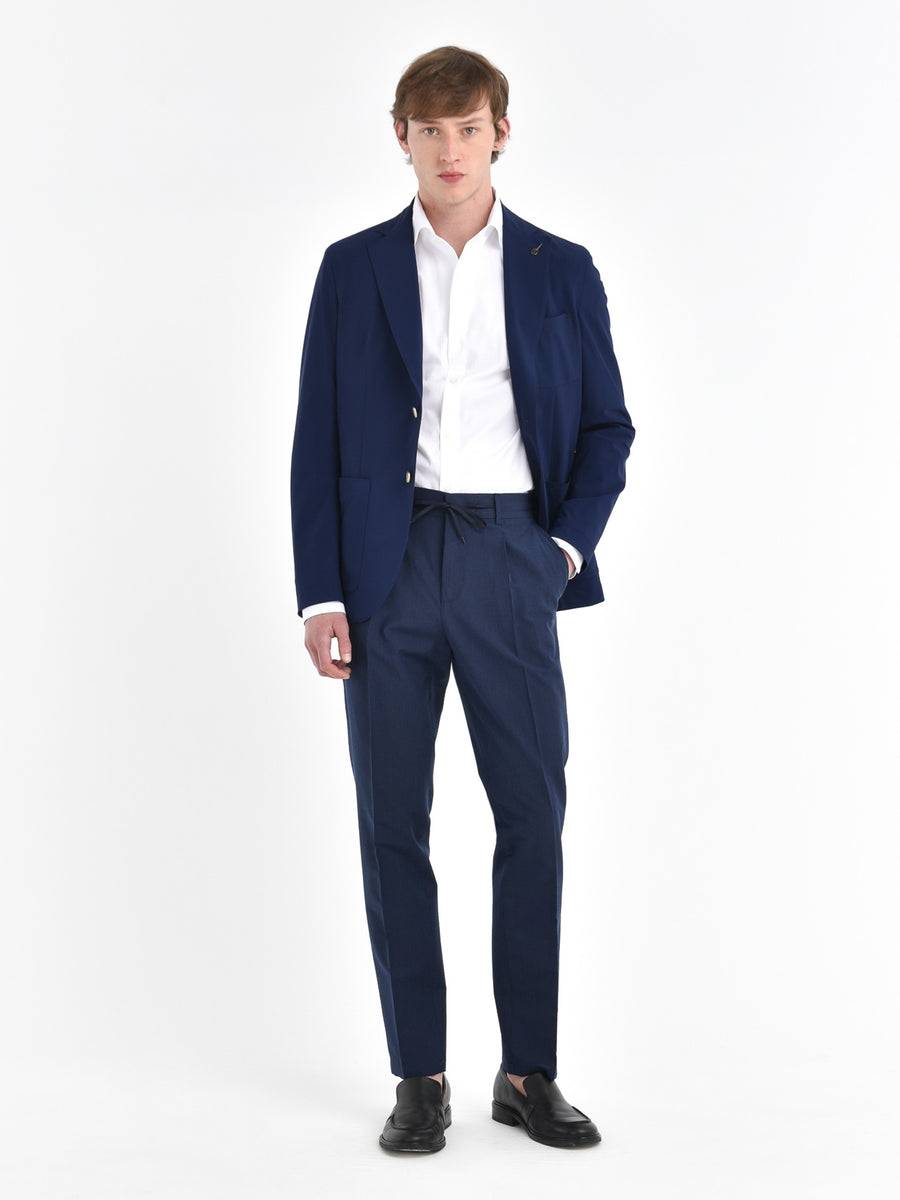 Paoloni Pantalone jogging seersucker gessato Italia