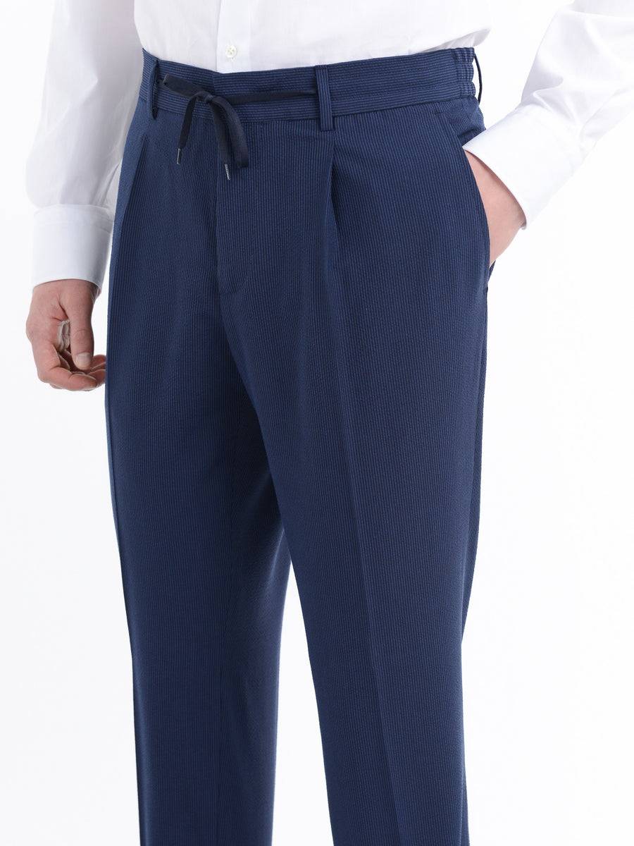 Paoloni Pantalone jogging seersucker gessato Italia