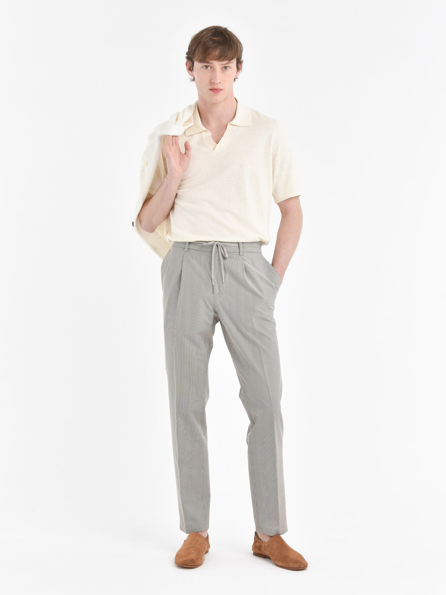 Paoloni Pantalone jogging seersucker gessato In Linea