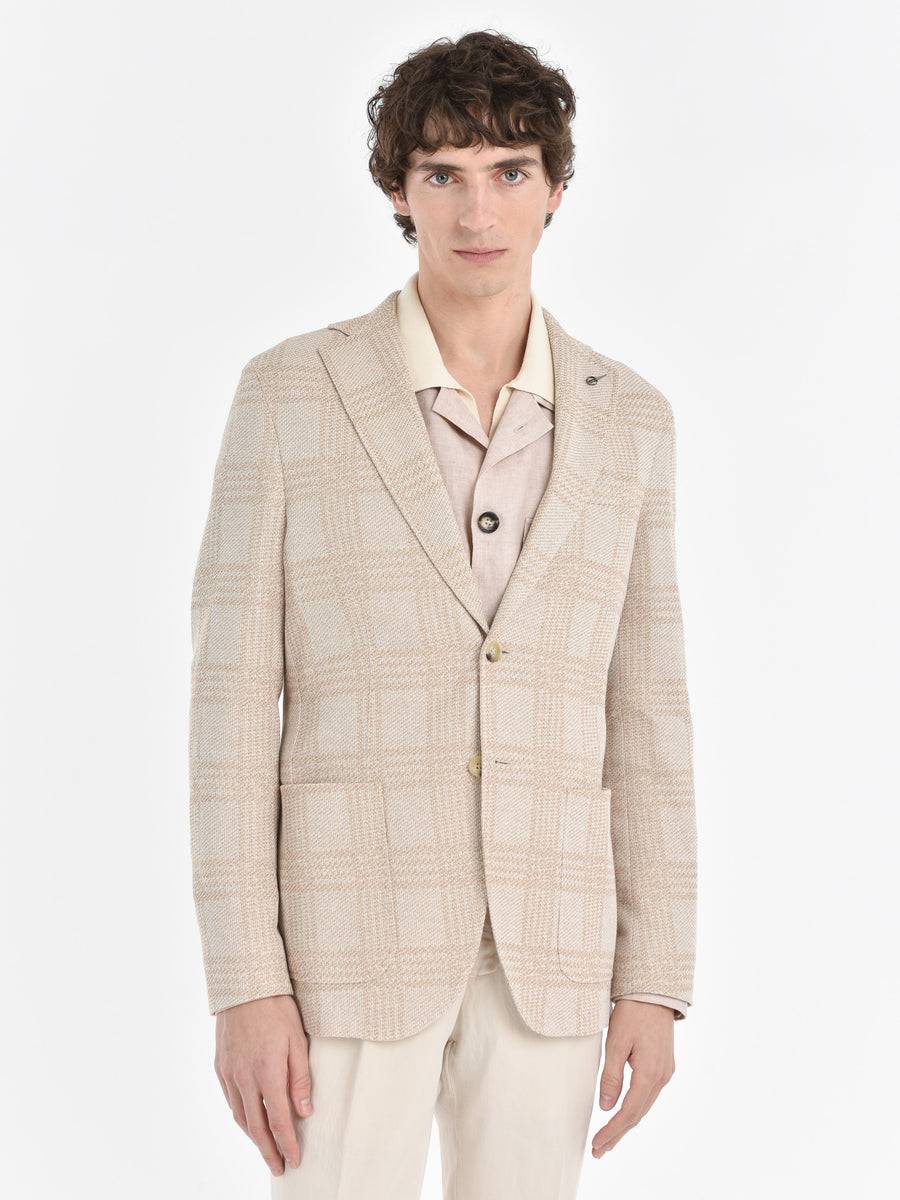 Paoloni Giacca slim jersey moulinè check Qualità Garantita